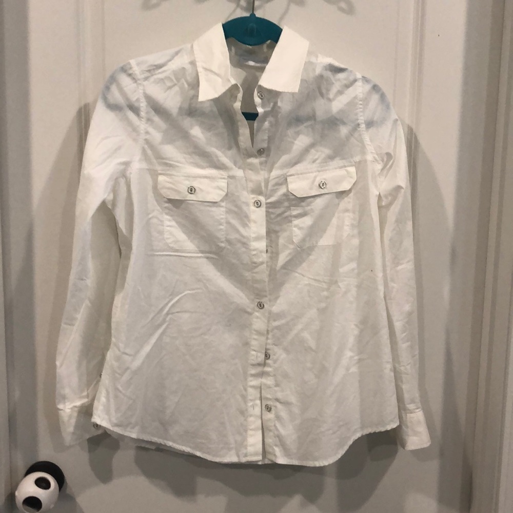 NY&C button up white shirt